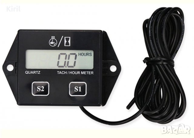 Моточасовник Оборотомер Тахометър Hour meter мото часовник час метър, снимка 1