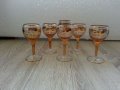 стари стъклени чаши чашки с златен кант, снимка 6