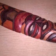 Африканска дървена маска-28х8см-внос швеицария, снимка 8 - Антикварни и старинни предмети - 17393806