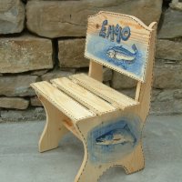 дървен детски рисуван стол, снимка 13 - Мебели за детската стая - 7100288