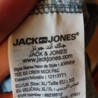 Мъж.тениска-"JACK & JONES"/-полиестер+памук+вискоза/-синя. Закупена от Германия., снимка 7 - Тениски - 21861788