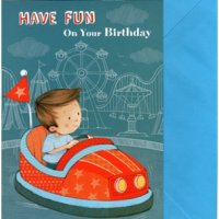 Картичка с количка за Рожден ден с плик (различни цветове), снимка 1 - Други - 22687264