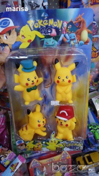 Фигури покимон 4броя гумени покемони, покемон Pokemon Go, снимка 1