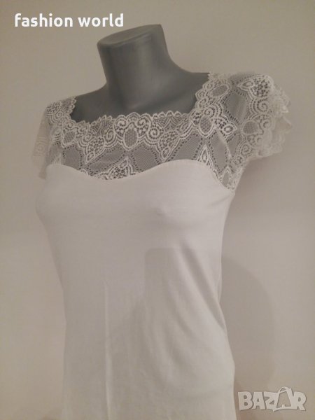  Дамска тениска с дантела, снимка 1