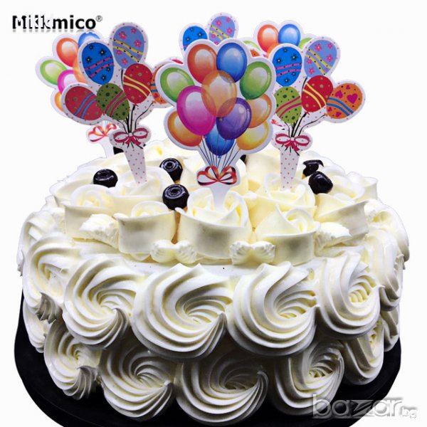 20 бр завързани балони картон топери мъфини кексчета торта рожден ден украса, снимка 1