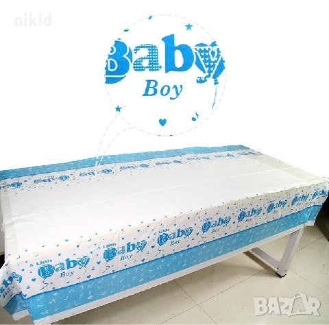 A Little Baby Boy момче рожден ден найлонова покривка за парти рожден ден кръщене, снимка 1