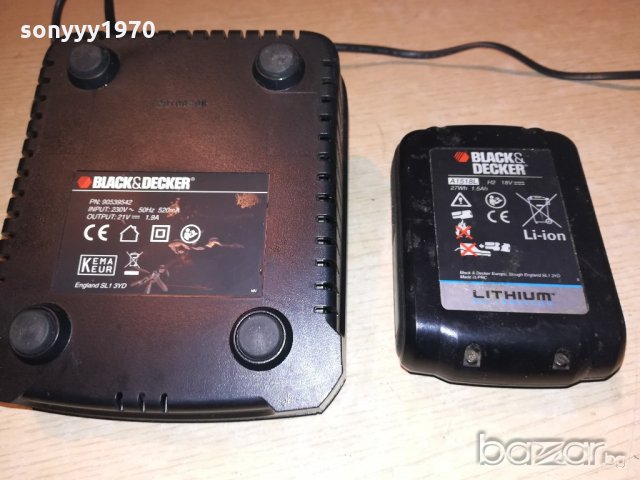 black & decker lithium power-charger+battery-внос швеицария, снимка 3 - Други инструменти - 21444555