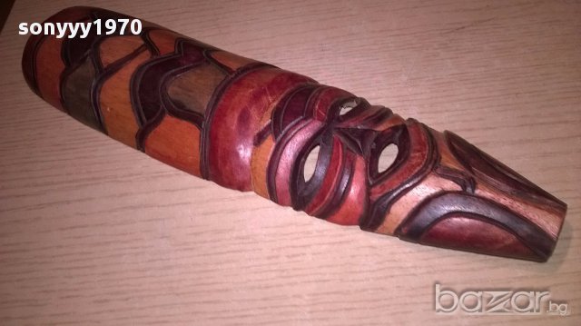 Африканска дървена маска-28х8см-внос швеицария, снимка 8 - Антикварни и старинни предмети - 17393806