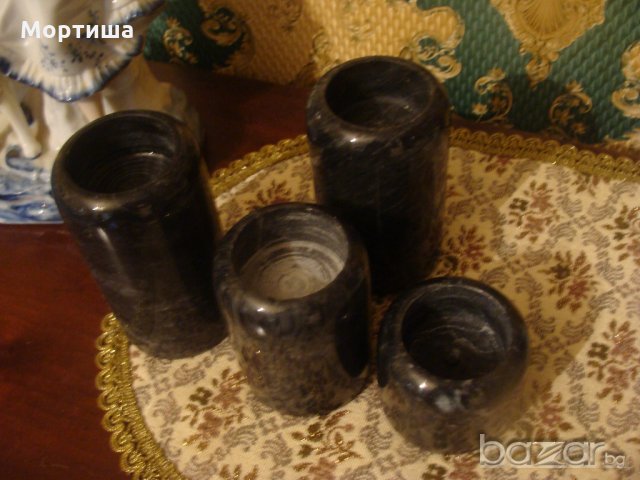   Комплект мраморни свещници , снимка 2 - Декорация за дома - 18622616