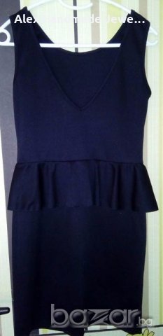 Нова /без етикет/ черна рокля с пеплум и гол гръб PIAZA ITALIA, снимка 3 - Рокли - 20079280