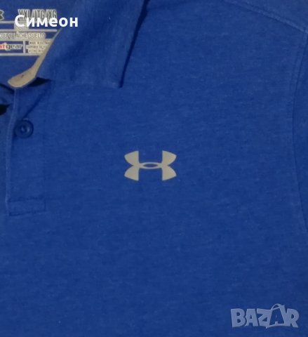 Under Armour НОВА оригинална поло тениска S UA синя фланелка с яка, снимка 3 - Спортни дрехи, екипи - 25314239
