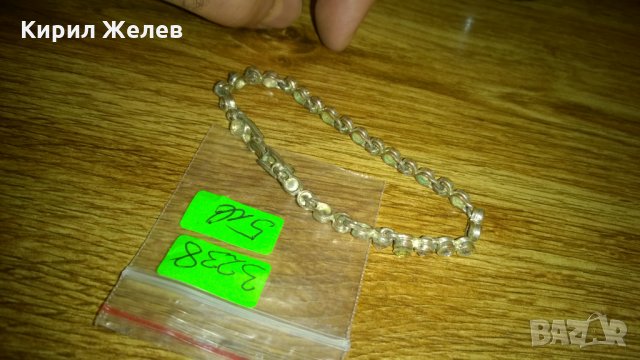 Посребрена гривна с Кристалчета -392, снимка 2 - Гривни - 24012306