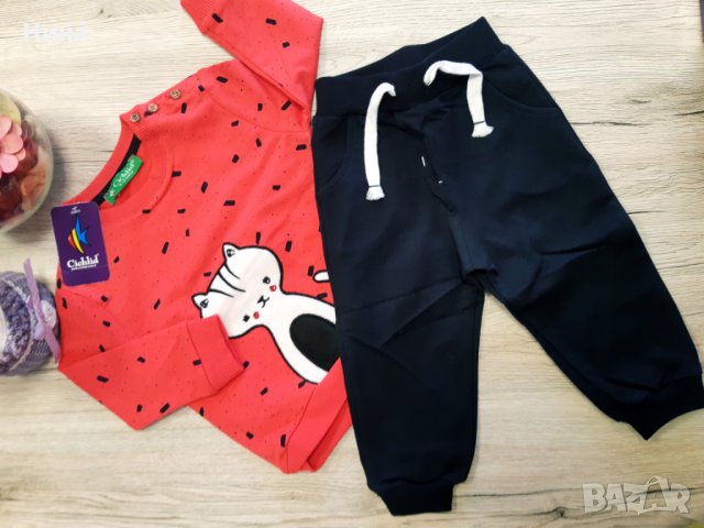 Комплект за момиче с коте, снимка 2 - Комплекти за бебе - 24169581