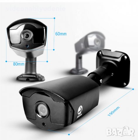 Метална Full HD 1/2 Mегапикселова Onvif IR-Cut P2P 4 Array Ударо/Водоустойчива Охранителна Ip Камера, снимка 2 - IP камери - 19532727