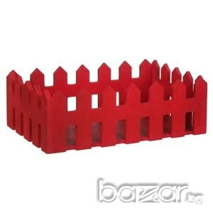 Червена дървена щайга-23x8x14 см.