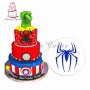 Спайдърмен Spiderman шаблон стенсил спрей за торта украса спрей боя