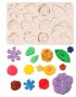 Релефни цветя листа Копчета силиконов молд форма за украса декорация фондан торта мъфин, снимка 1 - Форми - 24395264