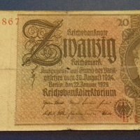 Банкнота Германия - 20 Марки 1924 г., снимка 1 - Нумизматика и бонистика - 21066236