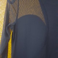 Черна рокля с прозрачна тюлена част на гърба, снимка 4 - Рокли - 24633261
