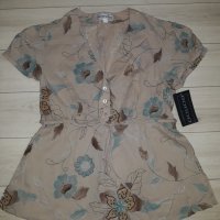 Дамска риза / туника , бежова с цветя марка Bordo , снимка 1 - Ризи - 23808399