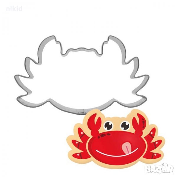 Крив морски рак голям метална форма резец за сладки бисквитки бисквити  фондан, снимка 1