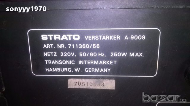 Strato a-9009-amplifier 250w-w.germany-внос швеицария, снимка 12 - Ресийвъри, усилватели, смесителни пултове - 15485411