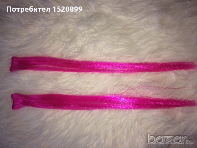 Розови кичури за коса  2 броя в наличност, снимка 1 - Аксесоари за коса - 16192300