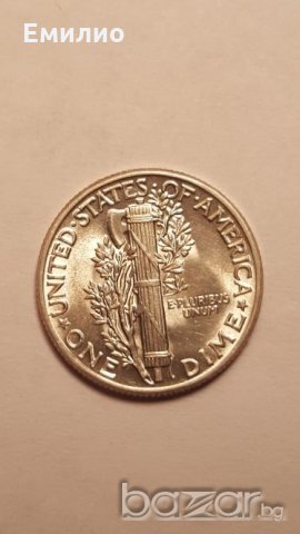 BUnc  MERCURY DIME 1944 Philadelphia Mint. WW2 ERA, снимка 4 - Нумизматика и бонистика - 19840040
