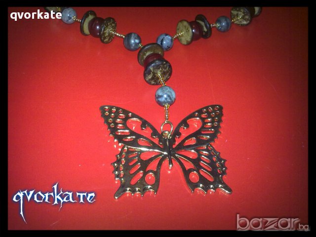 Колие Пеперуда, снимка 2 - Колиета, медальони, синджири - 15026652