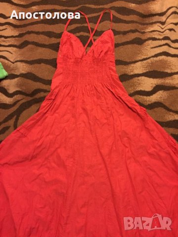 Червена дамска рокля, снимка 2 - Рокли - 25293281