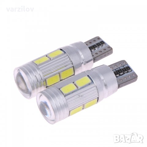 T10 LED CANBUS габарити Т10 ЛЕД крушки автомобилни 5630 10 SMD бели, снимка 3 - Аксесоари и консумативи - 22993860