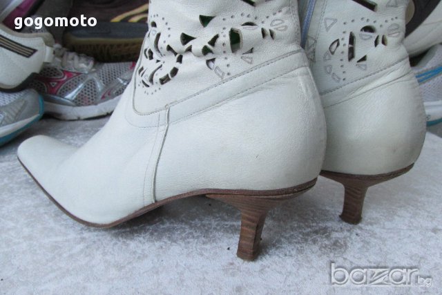 летни ботуши Laura Bellariva original White Summer Boots, N-37, естествена кожа,GOGOMOTO.BAZAR.BG®, снимка 11 - Дамски обувки на ток - 17046841