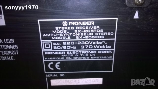 pioneer sx-205rds-stereo receiver-made in uk-внос англия, снимка 15 - Ресийвъри, усилватели, смесителни пултове - 22822866