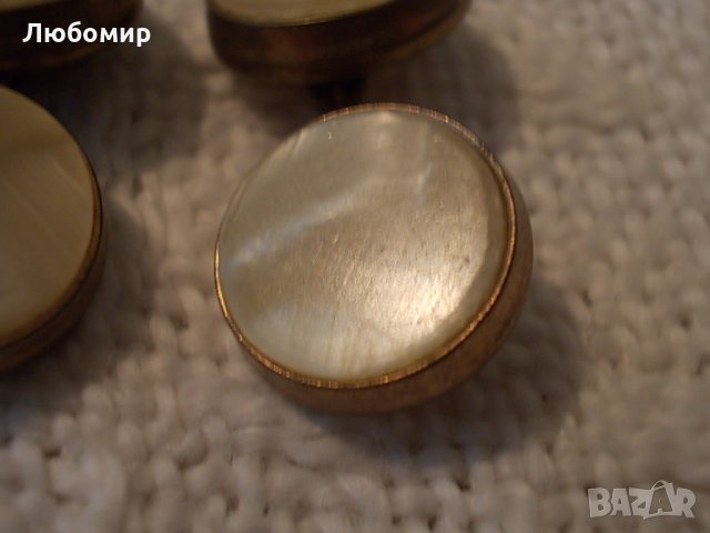 Старинни копчета ръкавели Седеф №3, снимка 6 - Други ценни предмети - 25312843