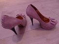 Розови страхотни дамски обувки на високи токчета модел 39 номер, снимка 2