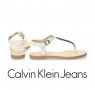 ПРОМО 🍊 CALVIN KLEIN № 40 🍊 Дамски светлобежови кожени сандали с декоративни камъни нови, снимка 3