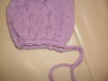 Плетена бебешка шапка в лилаво, нова , снимка 3
