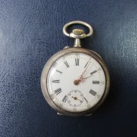 сребърен джобен часовник, снимка 1 - Антикварни и старинни предмети - 23508842