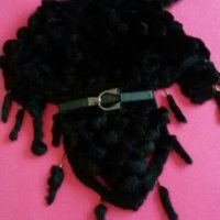 Луксозно дамско пончо естествен черен косъм , снимка 2 - Якета - 22848369