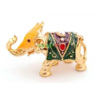 Декоративна метална кутийка за бижута във формата на слон - фаберже, снимка 1 - Декорация за дома - 15798522