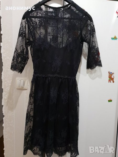 Красива дантелена черна рокля, снимка 1