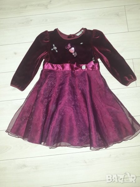 Детска вишнева бутикова рокля внос от чужбина, снимка 1