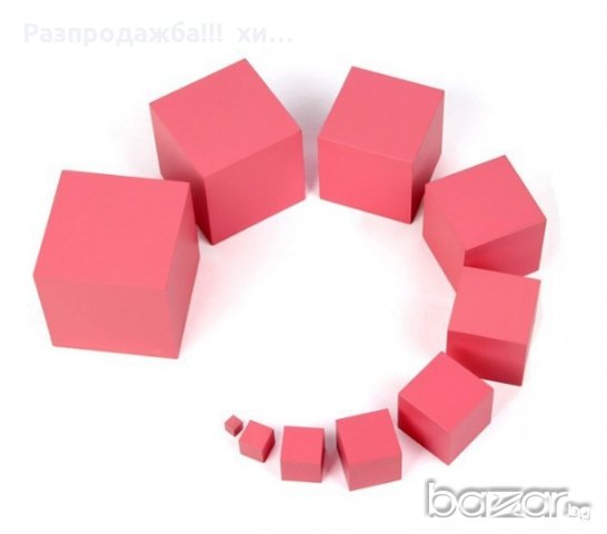 Розовата Кула на Монтесори - малък размер всички Монтесори игри, снимка 12 - Образователни игри - 18587134