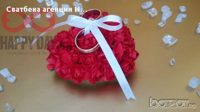 Сватбена възглавничка за халки Бюти