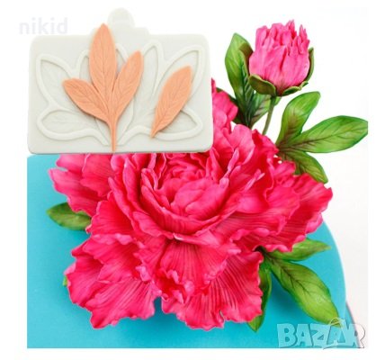 Големи долни листа листо зеленина на цвете Божур силиконов молд форма за украса декор торта фондан 