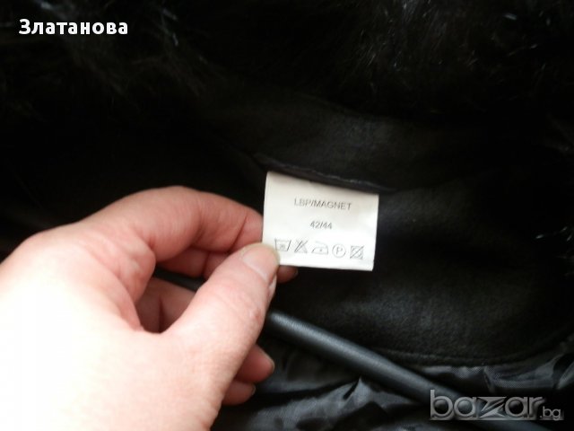 дълго черно палто Л, снимка 5 - Палта, манта - 13957312