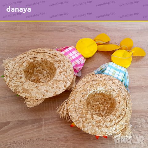 Голям великденски заек с шапка и надпис Welcome 45cm, снимка 4 - Декорация за дома - 24567739