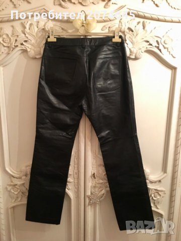 Панталон Gap-100% кожа/черен