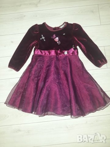 Детска вишнева бутикова рокля внос от чужбина, снимка 1 - Детски рокли и поли - 23414489