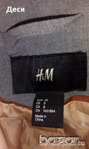 РАЗПРОДАЖБА сиво късо сако на H&M, снимка 4 - Сака - 18135676